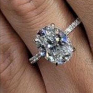 Classic 2 CT Oval-Cut Moissanite Solitaire Ring - 925 Silver Setting
